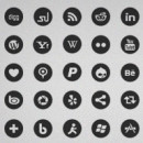 60 black and white social media icons