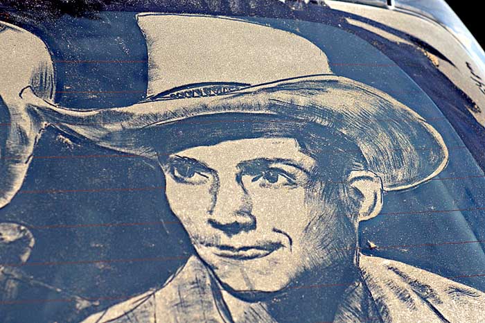 hank williams dirty car window