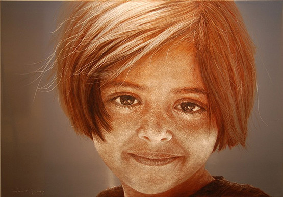 Han Young-Wook - Oil on Aluminum Scratch painting