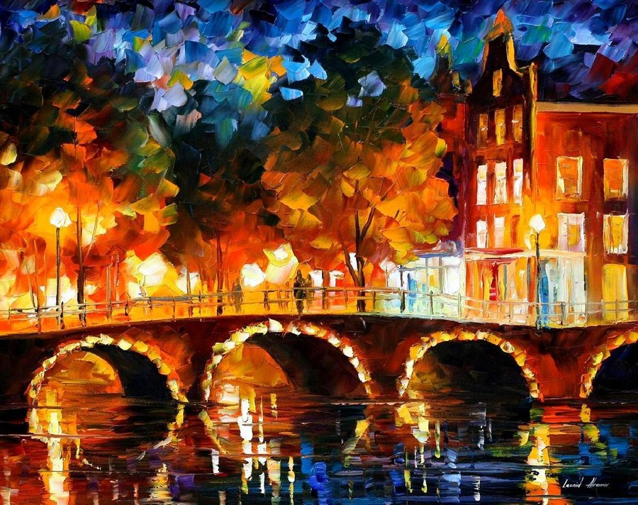 amsterdam___old_bridge___leonid_afremov_by_leonidafremov