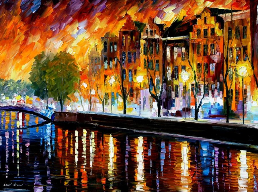 amsterdam__winter_reflection___leonid_afremov_by_leonidafremov