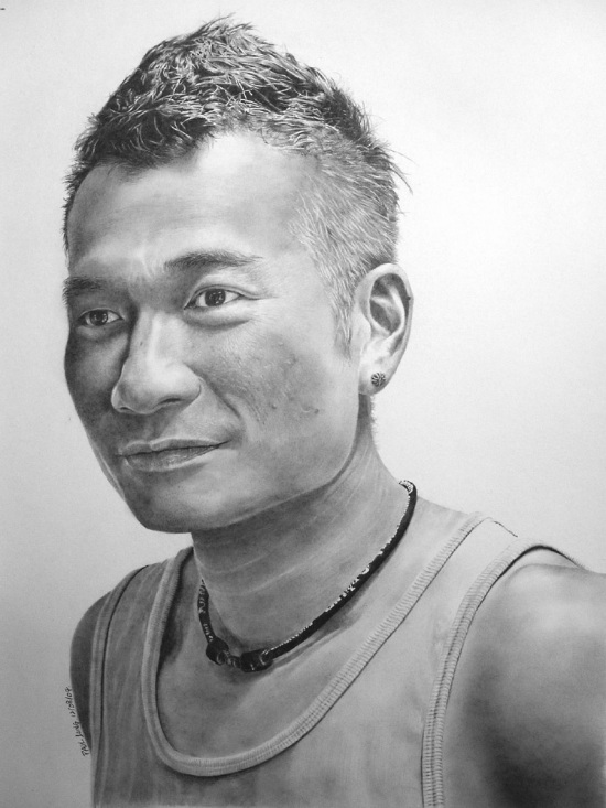 raymond pencil drawing portrait