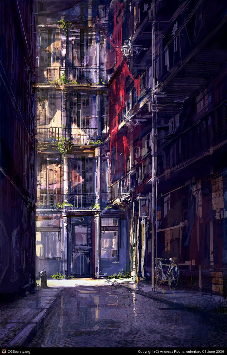 alley in barcelona - speed painting