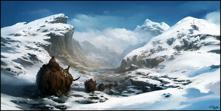 fantasy concept art - Winter Travellers