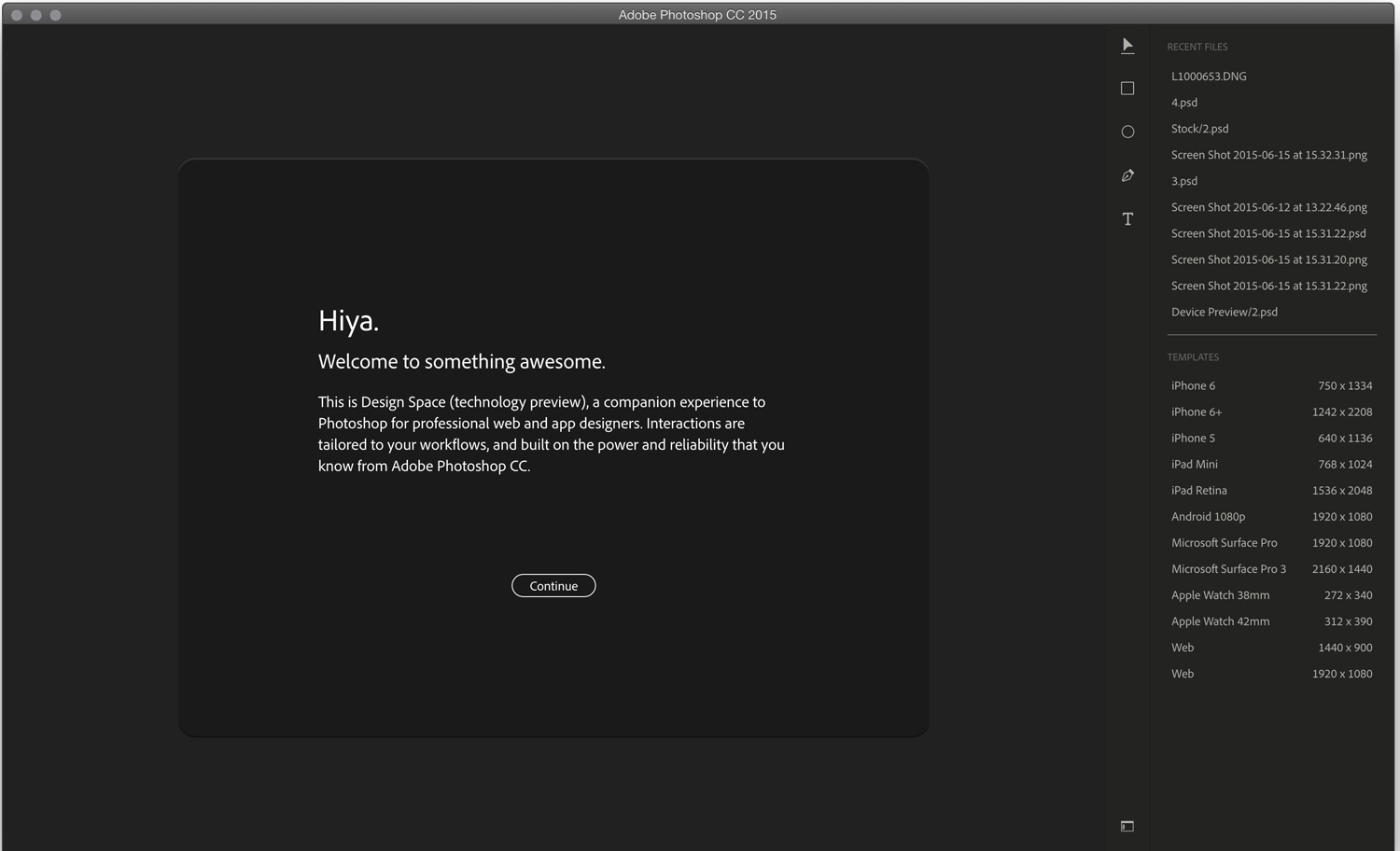 photoshop design space