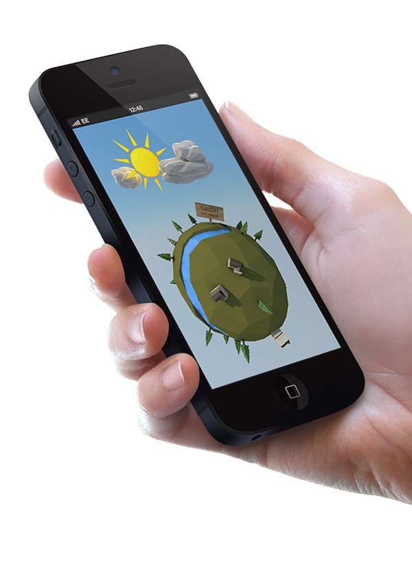 low poly weather app