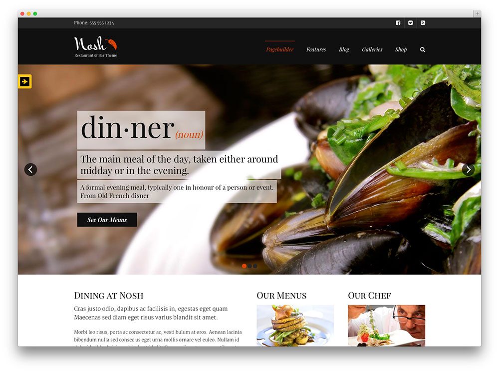 nosh restaurant theme