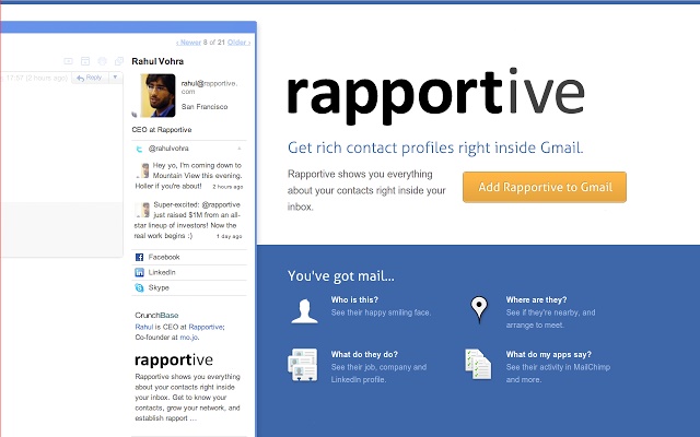 rapportive blogging tool