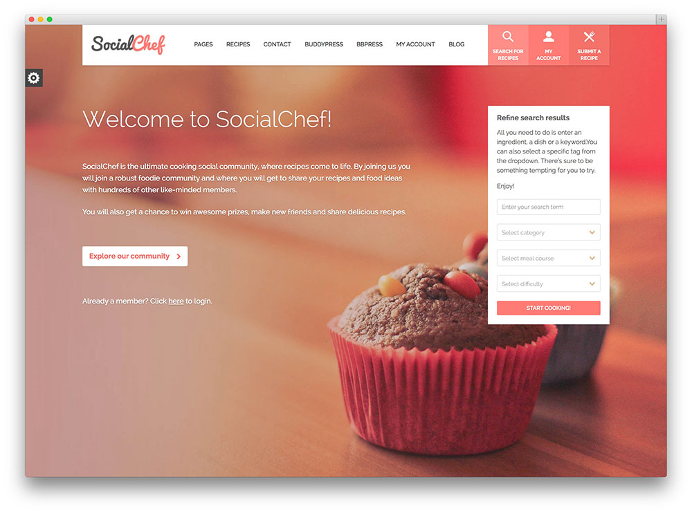 social chef wordpress theme